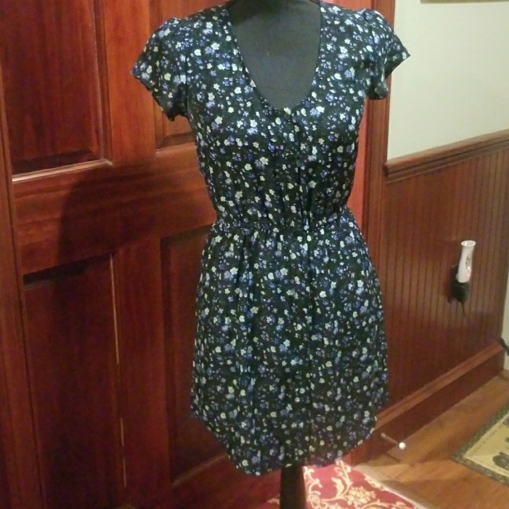 Black print dress